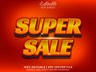 Fototapeta na wymiar Super sale editable text effect Premium vector