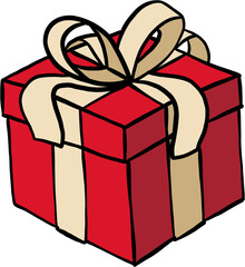 doodle freehand sketch drawing of a gift box. 