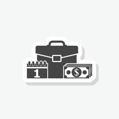 Employee Wages icon sticker isolated on white background
