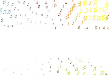 Light Green, Red vector backdrop with music notes.