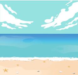 Fototapeta na wymiar Illustration background sea and beach