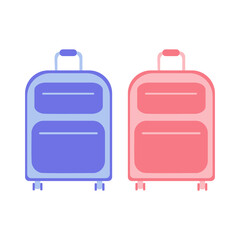 Flat Suitcases. Luggage for travel. Vector illustration isolated on white background.