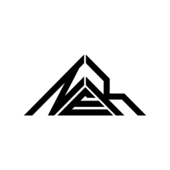Fotobehang NEK letter logo creative design with vector graphic, NEK simple and modern logo in triangle shape. © MdAminul
