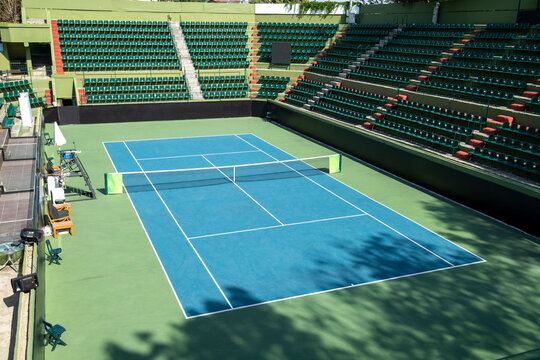 Open tennis court stadium