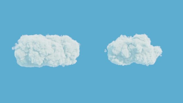 A single white cloud moves 360&deg;. Cloud element with alpha matte 3d rendering.