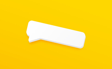 Obraz na płótnie Canvas 3D speech bubble icons on a yellow background. Minimal blank 3d chat boxes sign. 3d vector illustration.