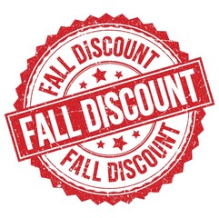 FALL DISCOUNT text on red round stamp sign