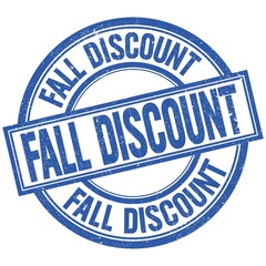 Fototapeta premium FALL DISCOUNT written word on blue stamp sign