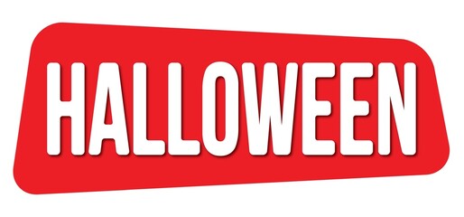 HALLOWEEN text written on red stamp sign.
