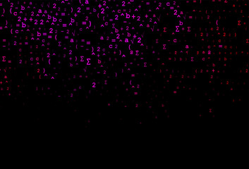 Dark Purple, Pink vector cover with math elements.