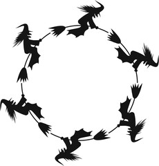 halloween monogram frame vector