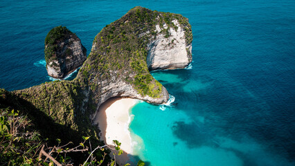 The dinosaur shape of Kelingling beach In Nusa Penisa Island, Bali