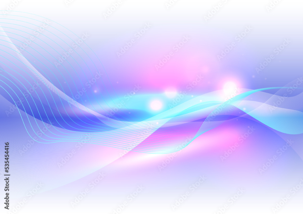 Poster neon color dynamic wave and neon glow light multicolor futuristic abstract background