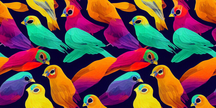 Seamless pattern of abstract birds