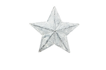 Christmas tree stars decorations isolated on white background.