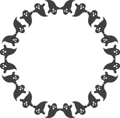 halloween monogram frame vector