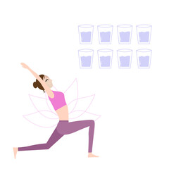 Woman Making Yoga Asana isolated on White