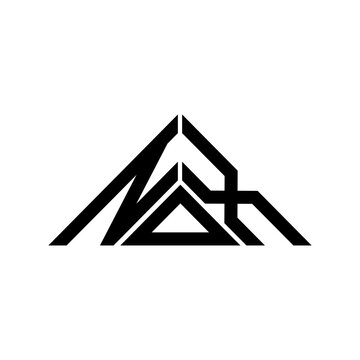 NOX letter logo creative design with vector graphic, NOX simple and modern logo in triangle shape.