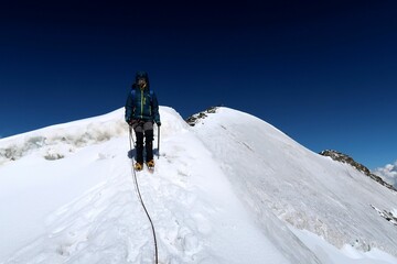 Multi day summer expedition through some glaciers in the alps. On the Monterosa massif starting from Zermatt and summiting multiple 4000m mountains