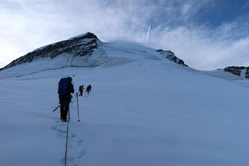 Multi day summer expedition through some glaciers in the alps. On the Monterosa massif starting from Zermatt and summiting multiple 4000m mountains