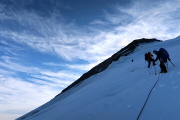 Multi day summer expedition through some glaciers in the alps. On the Monterosa massif starting...