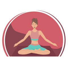 Obraz premium yoga. lotus position silhouette.