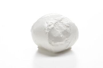 Mozzarella fresh italian cheese isolated on white background