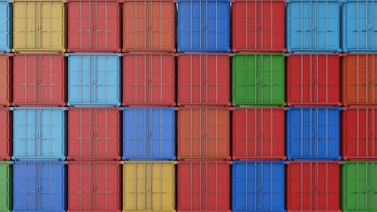 stack of containers at container port