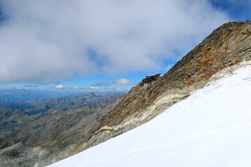 Multi day summer expedition through some glaciers in the alps. On the Monterosa massif starting...