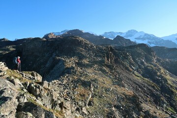 Multi day summer expedition through some glaciers in the alps. On the Monterosa massif starting...