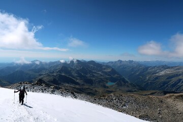 Multi day summer expedition through some glaciers in the alps. On the Monterosa massif starting...