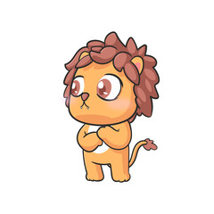 Cute lion chibi illustration