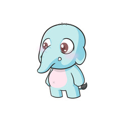 Cute elephant chibi illustration
