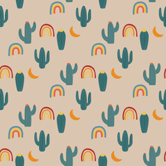 seamless pattern with cactuses