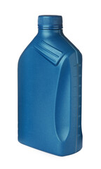 Blank blue container of car product isolated on white