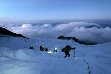 Multi day summer expedition through some glaciers in the alps. On the Monterosa massif starting...