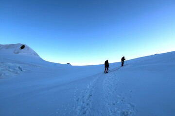 Multi day summer expedition through some glaciers in the alps. On the Monterosa massif starting from Zermatt and summiting multiple 4000m mountains