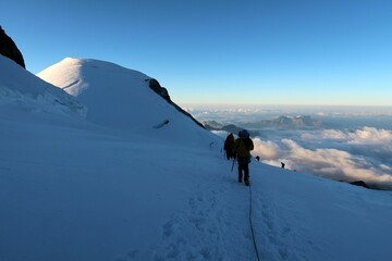 Multi day summer expedition through some glaciers in the alps. On the Monterosa massif starting...
