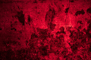 Scary dark red grunge wall concrete cement texture background