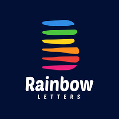 Colored Letter B Abstract Line design logo Can be used for Business Logo. Logo Design Vector Icon Graphic Illustration