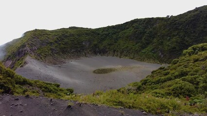 Drone footage of Diego de la Hoya Crater in Irazu Volcano National Park in Costa Rica