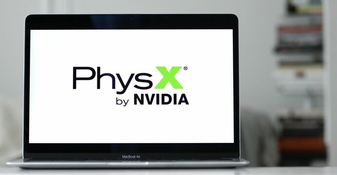 PhysX By Nvidia Logo On Computer Screen