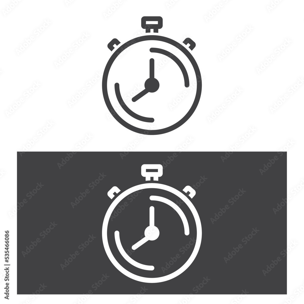 Poster a clock in two different variants, icon, vector.