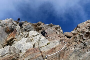 Multi day summer expedition through some glaciers in the alps. On the Monterosa massif starting from Zermatt and summiting multiple 4000m mountains