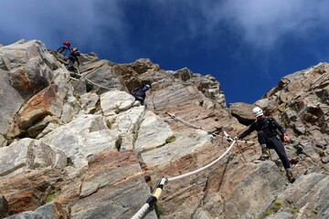 Multi day summer expedition through some glaciers in the alps. On the Monterosa massif starting...