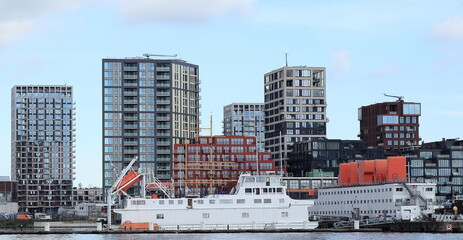 Amsterdam Pontkade Modern Architecture Under Construction View, NDSM District, Netherlands