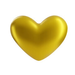 The golden heart is isolated in a realistic 3d style
