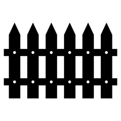 Zaun Icon schwarz als Zeichen für Grundstück oder Garten