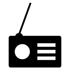 Radio Icon schwarz als Zeichen für Musik oder Radiosender