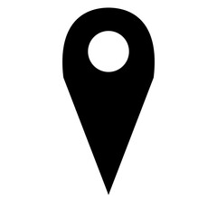 Location Icon schwarz als zeichen für Standort oder Adresse - obrazy, fototapety, plakaty